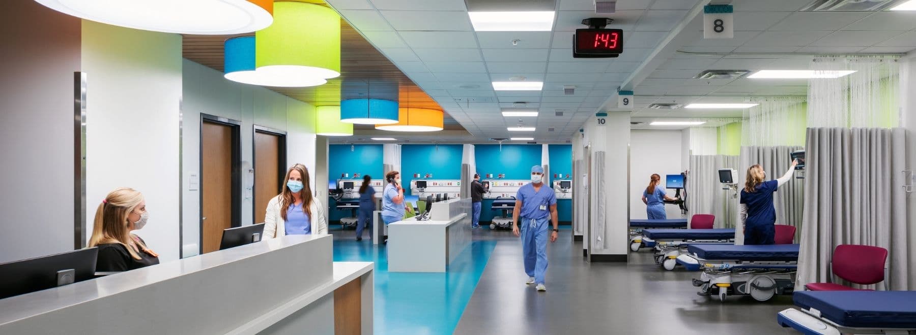 Patient care area inside Sanderson Tower at Children's of Mississippi